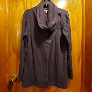 Maurices purple snap neck cardigan